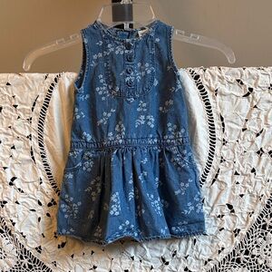 Baby B’gosh Floral Denim Sleeveless Dress NWOT Size 18M